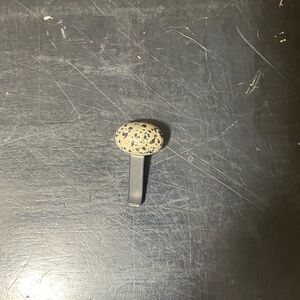 Speckled Stone and Metal Keychain